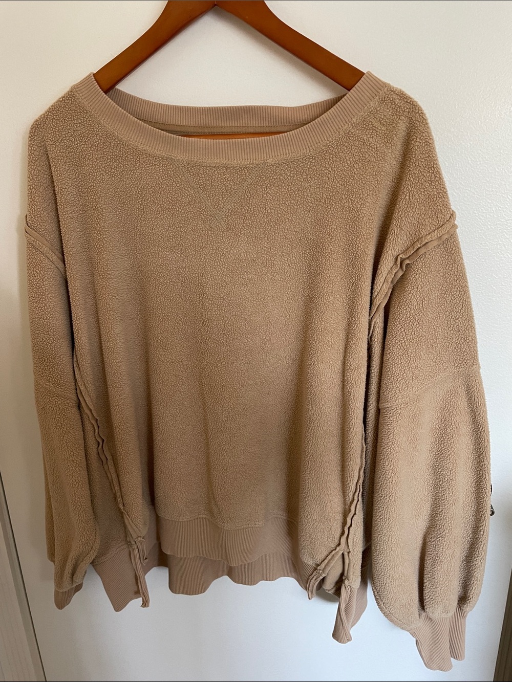 American Eagle Outfitters Taupe Crewneck Fleece Pullover